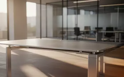 Ein minimalistischer, moderner Arbeitsplatz in einem lichtdurchfluteten Raum mit klaren architektonischen Linien und weichem Tageslicht. - Foto: über boerse-global.de