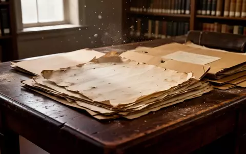 Alte Dokumente und Aktenordner auf einem Holztisch in einem Archivraum. - Foto: über boerse-global.de
