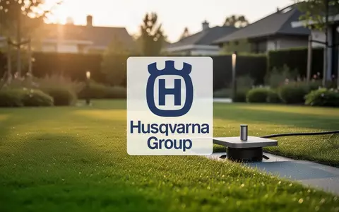 Ein gepflegter, moderner Garten bei Sonnenuntergang, der technologische Innovation im Bereich der Rasenpflege symbolisiert. - Foto: über boerse-global.de