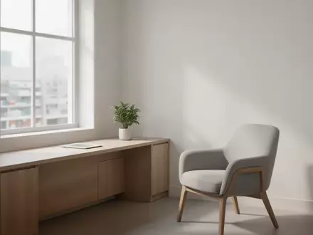 Ein minimalistisch eingerichteter Beratungsraum in einer Apotheke mit Tageslicht und schlichter Inneneinrichtung. - Foto: über boerse-global.de