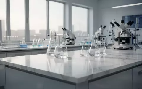 Ein minimalistisch gestalteter, heller klinischer Forschungsraum mit medizinischen Glasgefäßen und neutralem Hintergrund. - Foto: über boerse-global.de