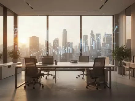 Abstrakte Darstellung von strategischer Unternehmensumstrukturierung und globalem Handel in einem modernen Büro. - Foto: über boerse-global.de