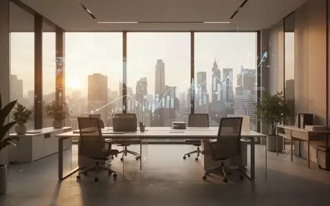 Abstrakte Darstellung von strategischer Unternehmensumstrukturierung und globalem Handel in einem modernen Büro. - Foto: über boerse-global.de