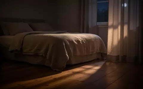 Ein ruhig wirkendes Schlafzimmer bei Nacht mit sanftem Mondlicht, das durch einen Vorhang auf das unberührte Bett fällt. - Foto: über boerse-global.de