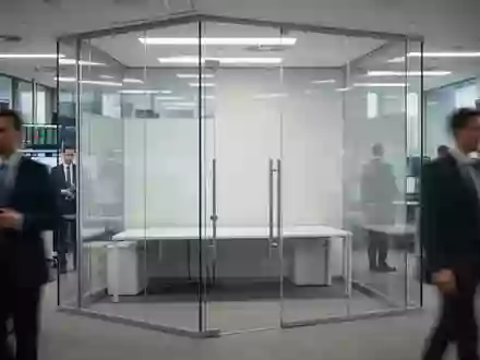 Ein heller, moderner Büro- oder Handelsraum mit verschwommenen Personen im Hintergrund, professionelle Atmosphäre. - Foto: über boerse-global.de