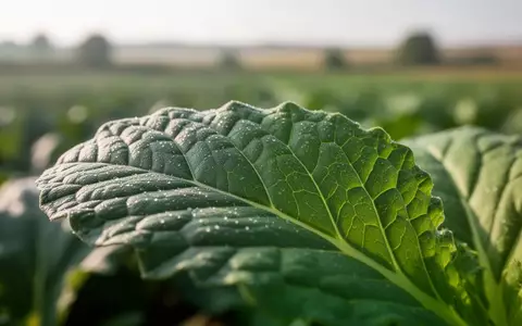 Nahaufnahme eines gesunden grünen Blattes in einem landwirtschaftlichen Feld bei Tageslicht. - Foto: über boerse-global.de