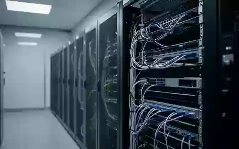 Moderne Serverinfrastruktur in einem klimatisierten Technikraum mit geordneter Verkabelung und dunklen Server-Racks. - Foto: über boerse-global.de