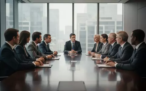 Professionelle Business-Besprechung in einem modernen, hellen Konferenzraum mit Führungskräften am Tisch. - Foto: über boerse-global.de