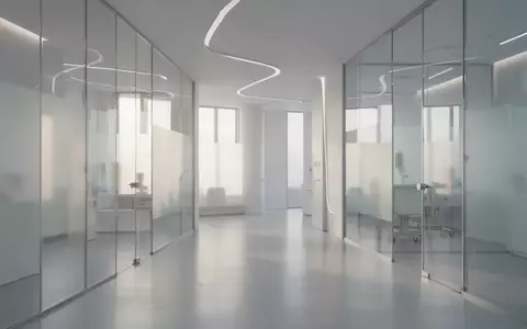 Ein minimalistisch gestalteter, heller Innenraum einer modernen medizinischen Einrichtung mit klaren architektonischen Linien und natürlichem Lichteinfall. - Foto: über boerse-global.de