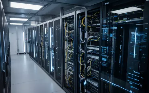 Moderne Serverräume in einem Hochleistungsrechenzentrum mit blau beleuchteten Hardware-Racks. - Foto: über boerse-global.de