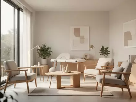Ein heller, moderner Therapieraum mit Tageslicht und minimalistischer Einrichtung. - Foto: über boerse-global.de