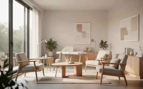 Ein heller, moderner Therapieraum mit Tageslicht und minimalistischer Einrichtung. - Foto: über boerse-global.de