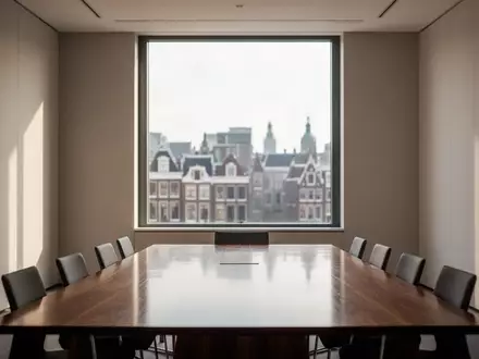 Ein minimalistisches, helles Büro mit einem leeren Holztisch und natürlichem Lichteinfall, das eine Atmosphäre der administrativen Ordnung vermittelt. - Foto: über boerse-global.de