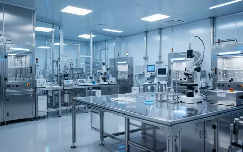 Ein hochmodernes Forschungslabor mit steriler Umgebung und metallischen Oberflächen. - Foto: über boerse-global.de