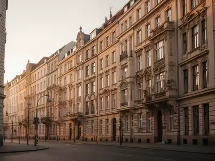 Ein Berliner Wohnhaus aus der Gründerzeit in der Abendsonne, das die dichte urbane Architektur der Stadt zeigt. - Foto: über boerse-global.de