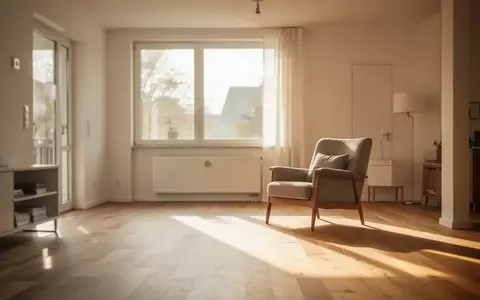 Ein helles, modern eingerichtetes Wohnzimmer mit warmem Tageslicht und einem Sessel, das eine wohnliche Umgebung symbolisiert. - Foto: über boerse-global.de