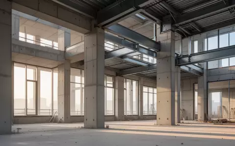 Rohbau eines modernen Gebäudes mit Betonpfeilern und Stahlträgern im natürlichen Tageslicht. - Foto: über boerse-global.de