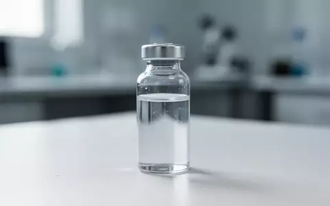 Ein medizinisches Laborfläschchen auf einer sterilen Unterlage vor unscharfem Hintergrund. - Foto: über boerse-global.de