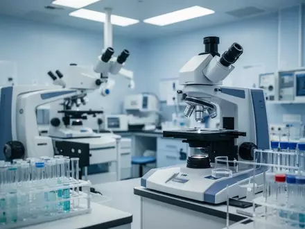 Ein modernes, steriles medizinisches Labor mit hochpräzisen Analysegeräten in einer hellen, professionellen Umgebung. - Foto: über boerse-global.de