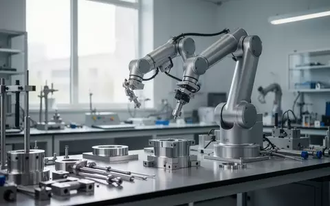 Ein technisches Labor mit einer präzisen Roboter-Arbeitsstation in einer hellen, sauberen Umgebung. - Foto: über boerse-global.de