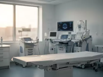 Ein heller, steriler Behandlungsraum in einer medizinischen Einrichtung mit moderner diagnostischer Ausstattung. - Foto: über boerse-global.de