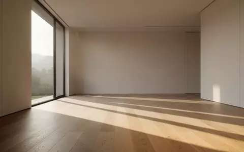 Ein minimalistischer, moderner Innenraum mit hellem Holzboden und weichem, natürlichem Tageslicht. - Foto: über boerse-global.de