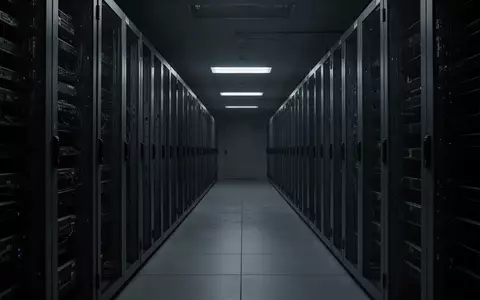 Ein dunkler, leerer Serverraum mit metallischen Rack-Gestellen, der die abstrakte Natur von Datenspeicherung symbolisiert. - Foto: über boerse-global.de