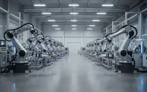 Moderne, hochautomatisierte Industriehalle mit Präzisionsfertigungsanlagen in einer sauberen, weitläufigen Produktionsstätte. - Foto: über boerse-global.de