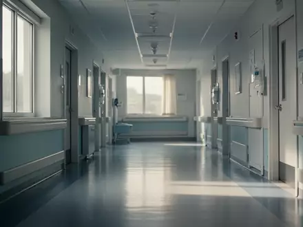 Ein heller, steriler Flur in einem modernen Krankenhaus mit sanftem Tageslichteinfall. - Foto: über boerse-global.de