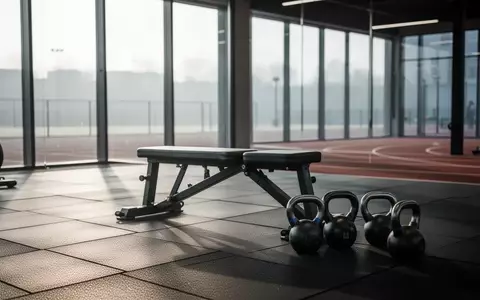 Ein minimalistisch gestalteter Fitnessraum mit Hanteln und Sportgeräten im natürlichen Morgenlicht. - Foto: über boerse-global.de