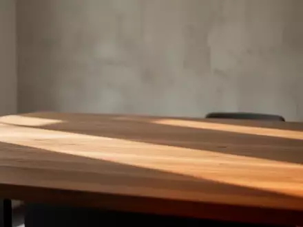 Ein minimalistischer Arbeitsplatz mit hellem Holzschreibtisch und weichem Lichteinfall in einem ruhigen Raum. - Foto: über boerse-global.de