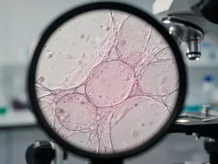 Mikroskopische Aufnahme von biologischem Gewebe in einem Laborumfeld, die medizinische Forschungsarbeit symbolisiert. - Foto: über boerse-global.de
