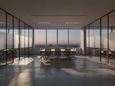 Ein minimalistisch gestalteter, moderner Büroraum mit klaren Linien und natürlichem Lichteinfall in einer ruhigen Atmosphäre. - Foto: über boerse-global.de