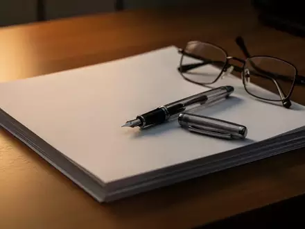 Symbolbild: Papierstapel, Füller und Brille auf dem Schreibtisch - Foto: über boerse-global.de