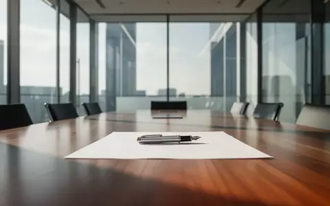 Ein minimalistischer Konferenzraum mit einem Füllfederhalter auf einem weißen Blatt Papier als Symbol für eine Unternehmensentscheidung. - Foto: über boerse-global.de