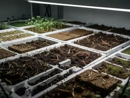 Nahaufnahme von organischen Substraten in einer landwirtschaftlichen Forschungsanlage zur Zucht von Insektenbiomasse. - Foto: über boerse-global.de