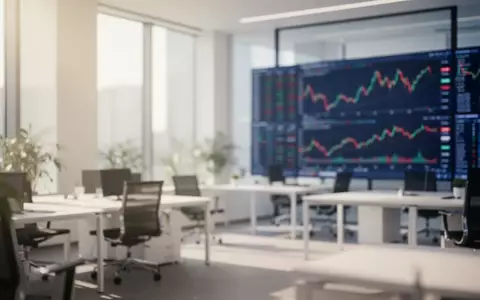 Ein modernes, helles Büro mit verschwommenen Finanzdiagrammen im Hintergrund. - Foto: über boerse-global.de