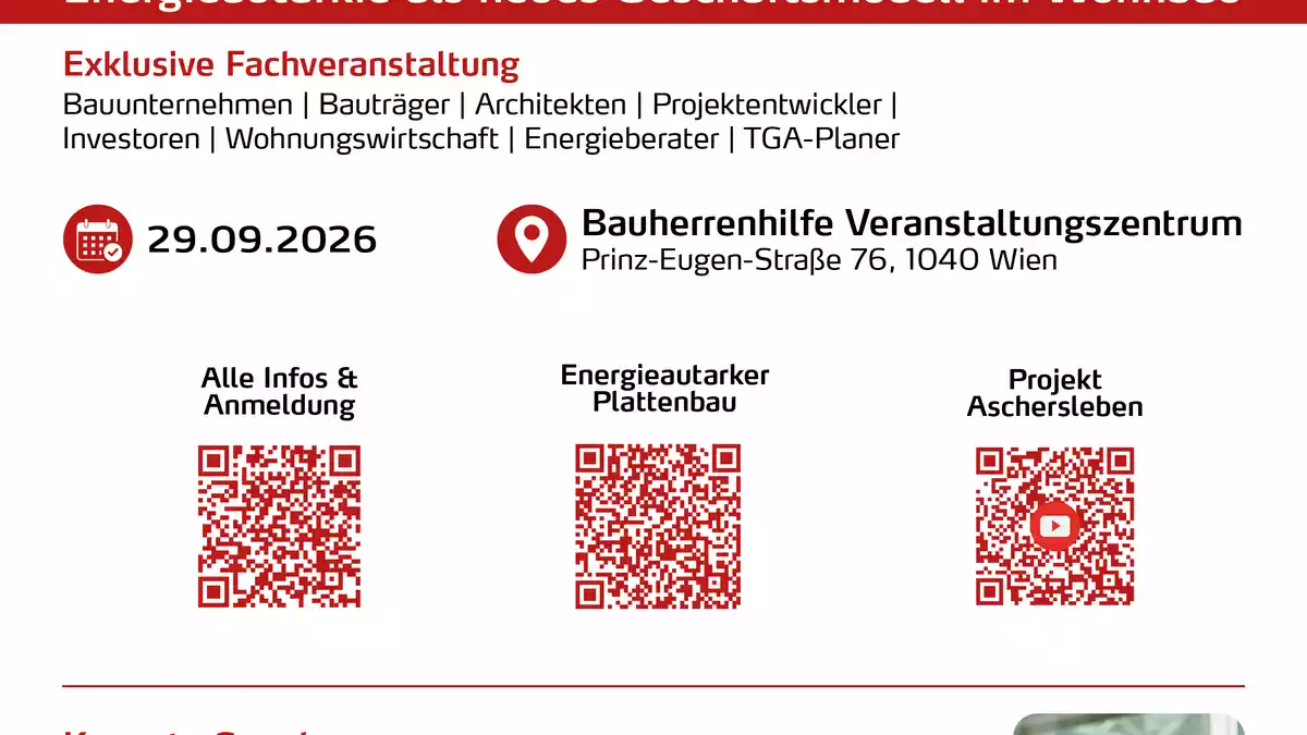 Exklusive Fachveranstaltung in Wien: Wohnen ohne Energiekrise als Erfolgsmodell der Zukunft