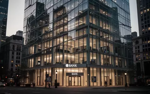 Ein modernes Bankgebäude in einem Finanzviertel bei Dämmerung. - Foto: über boerse-global.de