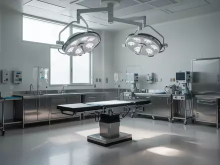 Ein steriler, unbesetzter Operationssaal in einer modernen Klinik mit professioneller Beleuchtung und medizinischer Ausstattung. - Foto: über boerse-global.de