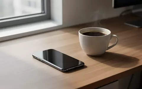 Ein Smartphone und eine Kaffeetasse auf einem modernen Schreibtisch in hellem, natürlichem Tageslicht. - Foto: über boerse-global.de