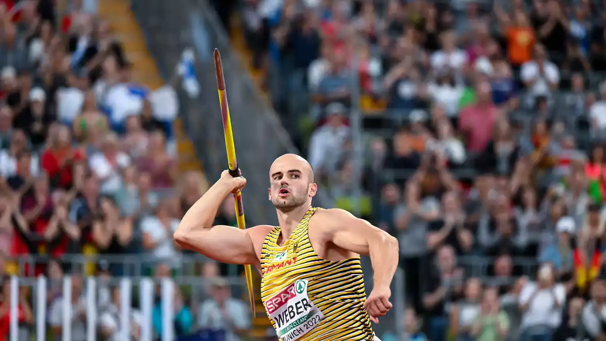 Die deutschen Leichtathleten um Speerwerfer Julian Weber sorgten 2022 für eine Party in München. (Archivbild) - Bild: Sven Hoppe/dpa