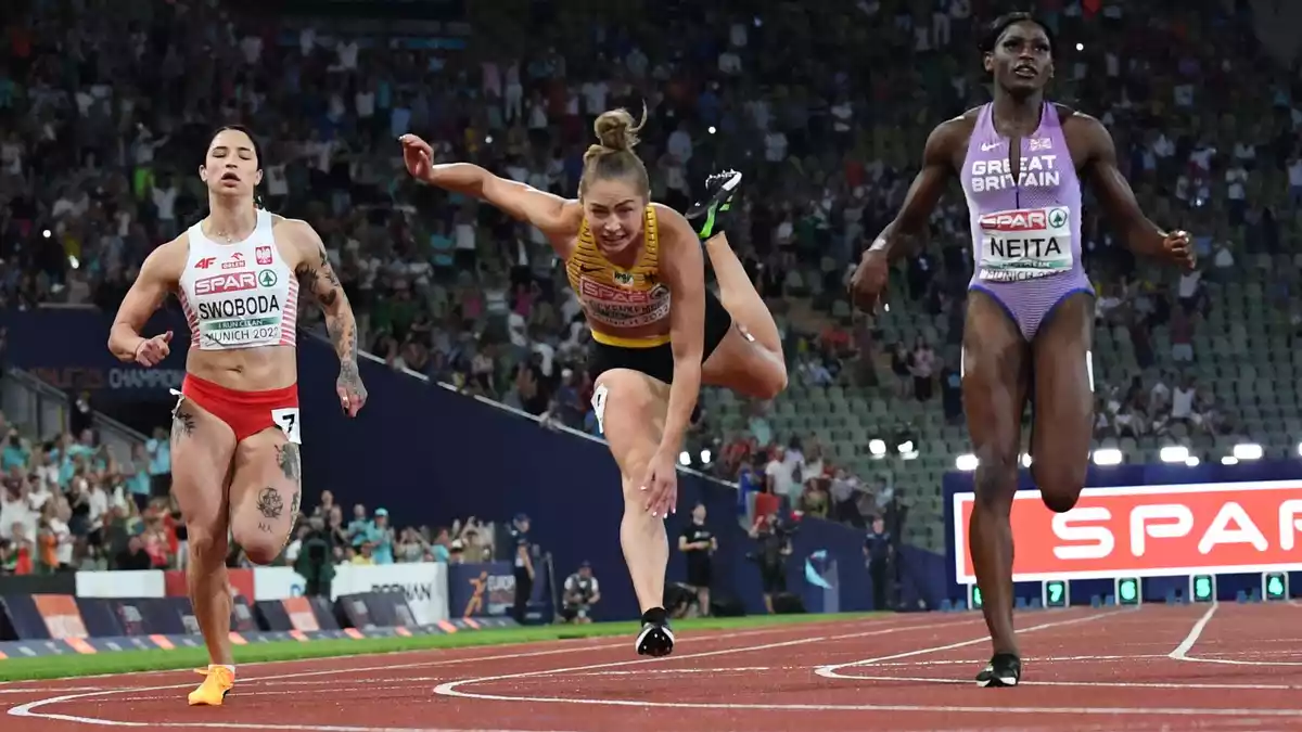 Gina Lückenkemper war einer der Stars bei der Leichtathletik-EM 2022. (Archivbild) - Bild: Sven Hoppe/dpa