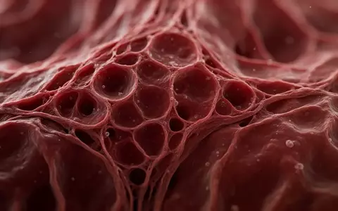 Mikroskopische Aufnahme von biologischem Lebergewebe mit detaillierten zellulären Strukturen in Rot- und Brauntönen. - Foto: über boerse-global.de