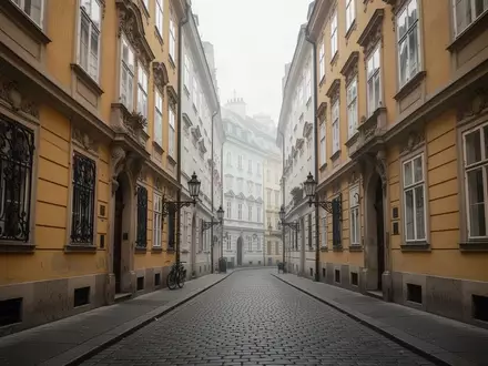 Eine ruhige, historische Gasse in einem Wiener Wohnviertel mit traditioneller Architektur bei natürlichem Tageslicht. - Foto: über boerse-global.de