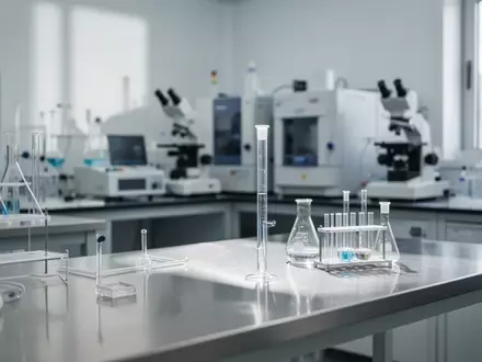 Ein steriler Laborraum mit glänzenden Edelstahloberflächen und professioneller Analysetechnik in einer hellen, neutralen Umgebung. - Foto: über boerse-global.de