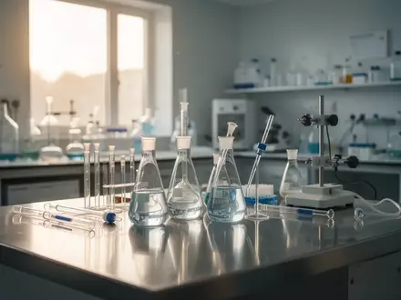 Ein modernes, steriles medizinisches Labor mit wissenschaftlichen Geräten und Glaswaren bei natürlichem Tageslicht. - Foto: über boerse-global.de