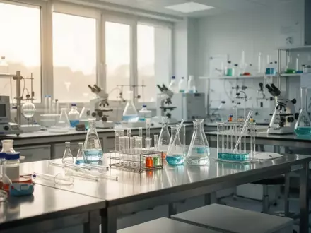 Ein modernes, helles Biotechnologielabor mit klinischen Geräten in einer professionellen, ruhigen Arbeitsumgebung. - Foto: über boerse-global.de