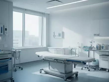 Ein steriler, modern gestalteter Untersuchungsraum in einer Klinik mit hellem, natürlichem Lichteinfall. - Foto: über boerse-global.de