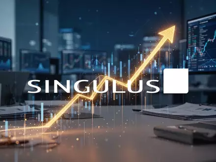 Abstrakte Darstellung eines positiven Börsentrends mit aufsteigenden Lichtlinien in einem professionellen Finanzumfeld. - Foto: über boerse-global.de